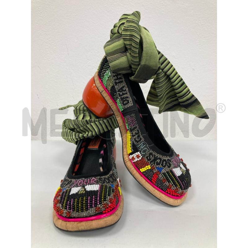 SCARPE DONNA MISSONI SFILATA PERLINE SCHIAVA VERDE TACCO ARANCIO  | Mercatino dell'Usato Gazzada schianno 1