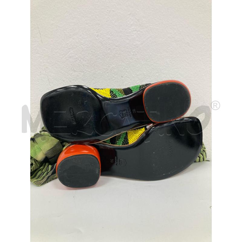 SCARPE DONNA MISSONI SFILATA PERLINE SCHIAVA VERDE TACCO ARANCIO  | Mercatino dell'Usato Gazzada schianno 4