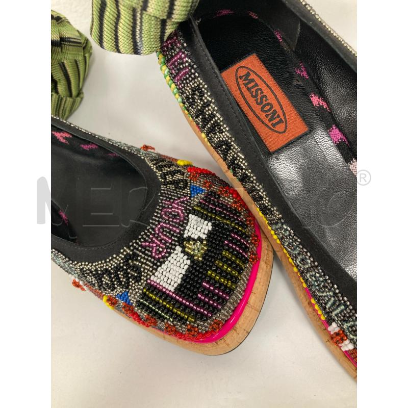 SCARPE DONNA MISSONI SFILATA PERLINE SCHIAVA VERDE TACCO ARANCIO  | Mercatino dell'Usato Gazzada schianno 5