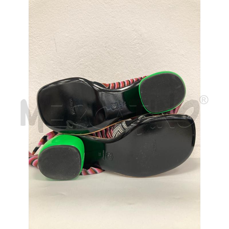 SCARPE DONNA MISSONI SFILATA ROSA NERO SCHIAVA TACCO VERDE | Mercatino dell'Usato Gazzada schianno 3
