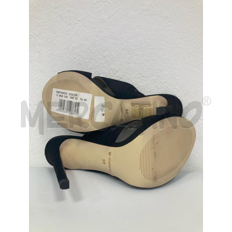 SCARPE DONNA MOTIVI TACCO FIOCCO NERO APERTE | Mercatino dell'Usato Gazzada schianno 4