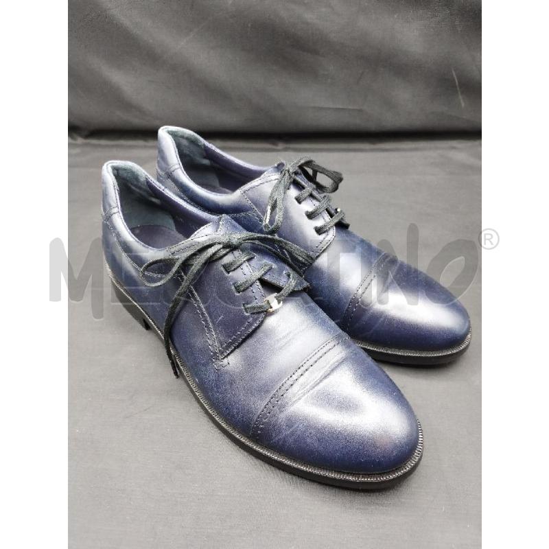 SCARPE DONNA SALVATORE FERRAGAMO DERBY BLU PELLE | Mercatino dell'Usato Gazzada schianno 1