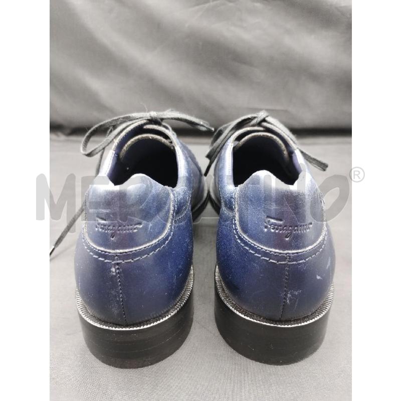 SCARPE DONNA SALVATORE FERRAGAMO DERBY BLU PELLE | Mercatino dell'Usato Gazzada schianno 4
