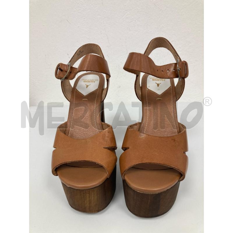 SCARPE DONNA WINDSOR SMITH PELLE MARRONI TACCO LEGNO | Mercatino dell'Usato Gazzada schianno 2