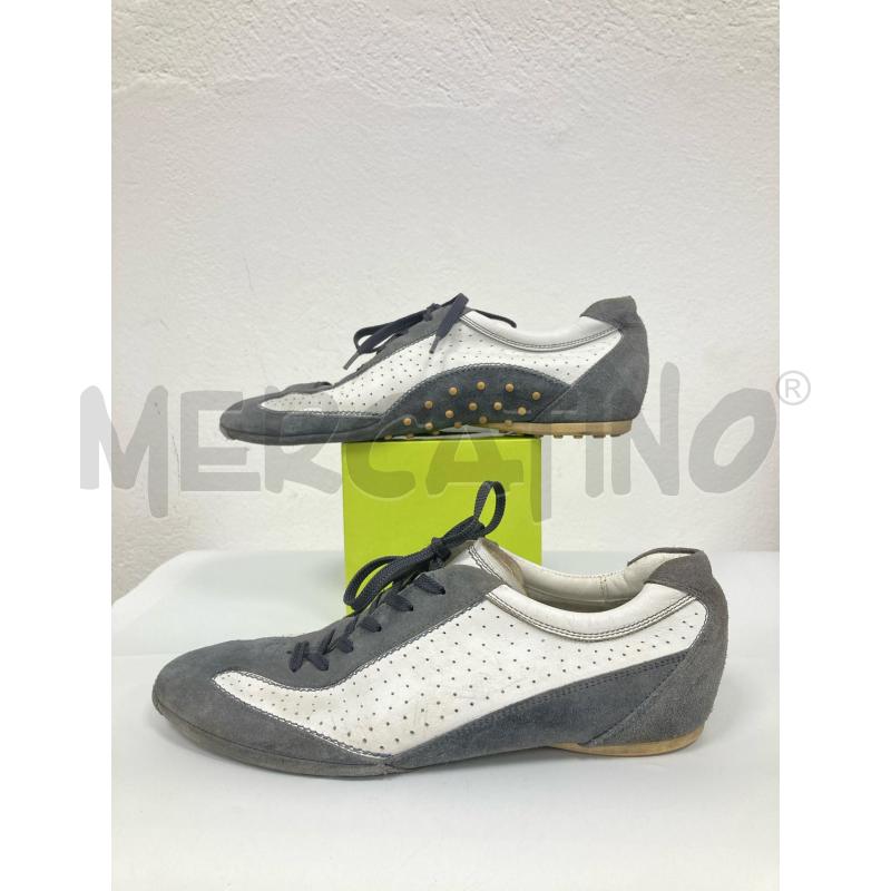 SCARPE UOMO TODS PELLE BIANCA TRAFORATA PELLE GRIGIA | Mercatino dell'Usato Gazzada schianno 1