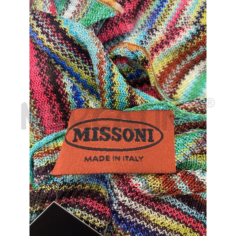 SCIARPA DONNA MISSONI RIGHE VERDI FUXIA MARRONE | Mercatino dell'Usato Gazzada schianno 3