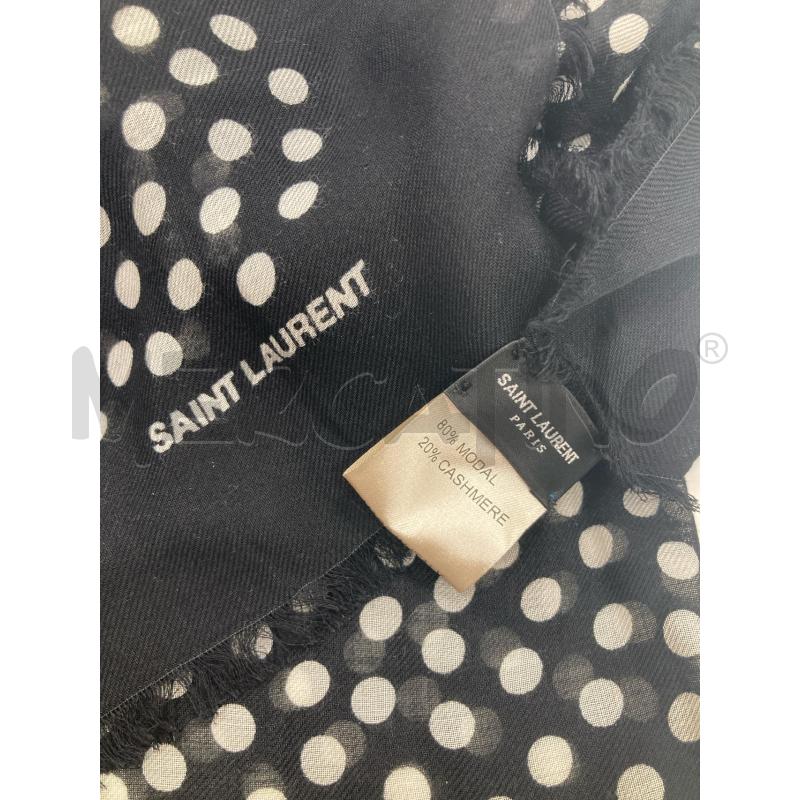 SCIARPA DONNA SAINT LAURENT NERA POIS BIANCHI | Mercatino dell'Usato Gazzada schianno 2