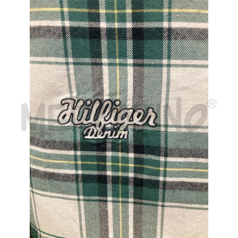 SCIARPA UOMO HILFIGER DENIM CHECK BIANCO VERDE | Mercatino dell'Usato Gazzada schianno 2