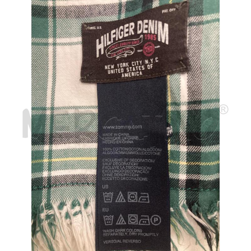 SCIARPA UOMO HILFIGER DENIM CHECK BIANCO VERDE | Mercatino dell'Usato Gazzada schianno 3