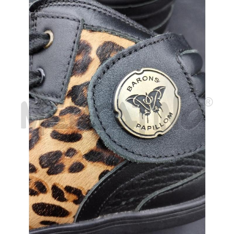 SNEAKERS DONNA BARONS PAPILLOM NERO INSERTO CAVALLINO LEOPARDATO | Mercatino dell'Usato Gazzada schianno 3