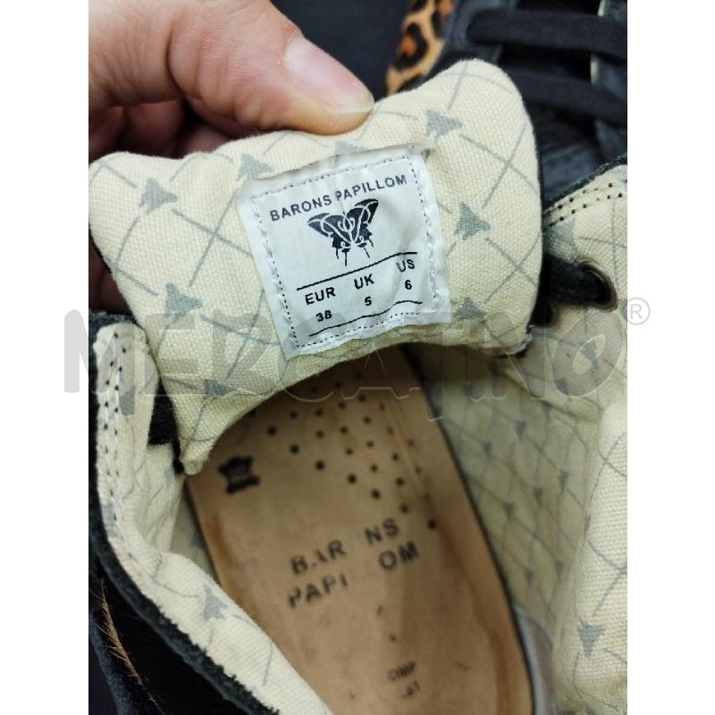 SNEAKERS DONNA BARONS PAPILLOM NERO INSERTO CAVALLINO LEOPARDATO | Mercatino dell'Usato Gazzada schianno 5