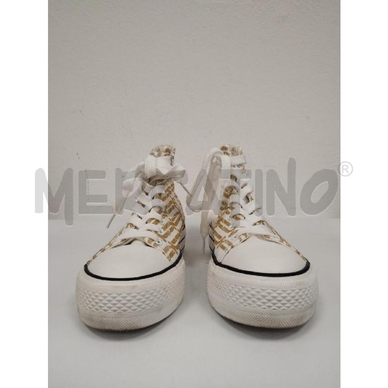 SNEAKERS DONNA FORNARINA BIANCHE DISEGNO ORO | Mercatino dell'Usato Gazzada schianno 2