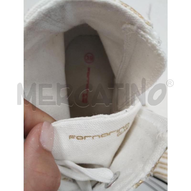 SNEAKERS DONNA FORNARINA BIANCHE DISEGNO ORO | Mercatino dell'Usato Gazzada schianno 5