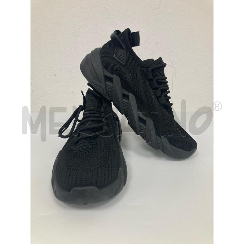 SNEAKERS DONNA NERE TELA PARA NERA GOMMA  | Mercatino dell'Usato Gazzada schianno 1