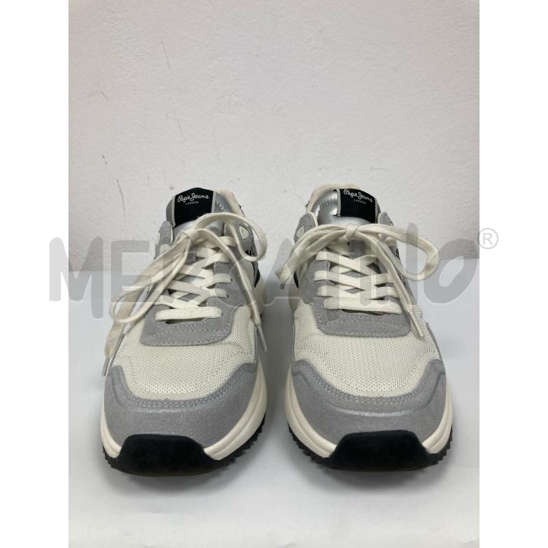 SNEAKERS DONNA PEPE JEANS BIANCHE PAIETTES ARGENTO | Mercatino dell'Usato Gazzada schianno 2