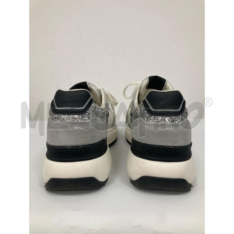 SNEAKERS DONNA PEPE JEANS BIANCHE PAIETTES ARGENTO | Mercatino dell'Usato Gazzada schianno 3