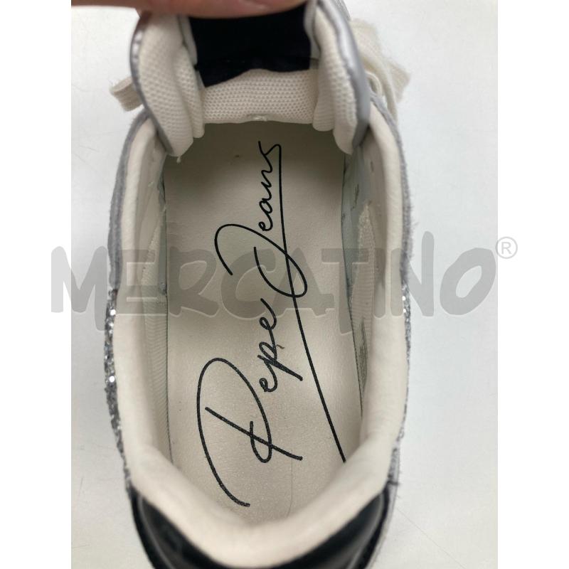 SNEAKERS DONNA PEPE JEANS BIANCHE PAIETTES ARGENTO | Mercatino dell'Usato Gazzada schianno 5