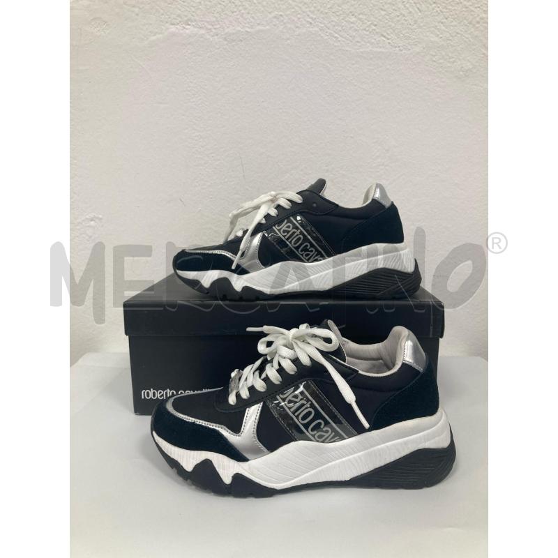 SNEAKERS DONNA ROBERTO CAVALLI NERE BIANCHE | Mercatino dell'Usato Gazzada schianno 1