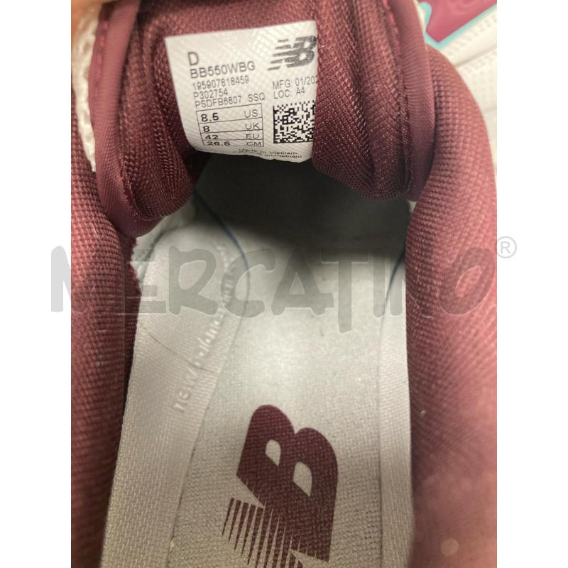SNEAKERS UOMO NEW BALANCE BIANCHE BORDEAUX | Mercatino dell'Usato Gazzada schianno 5