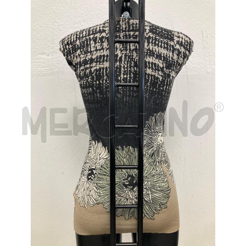 SOTTO GIACCA ROBERTO CAVALLI NERO BEIGE FIORI SALVIA | Mercatino dell'Usato Gazzada schianno 2