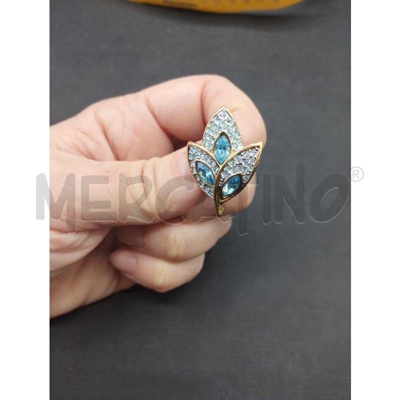 SPILLA SWAROVSKI FOGLIA ORO BLU | Mercatino dell'Usato Gazzada schianno 1
