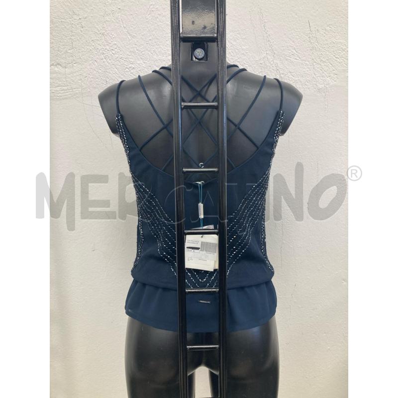 TOP FRACOMINA BLU PERLINE CARTELLINO | Mercatino dell'Usato Gazzada schianno 2