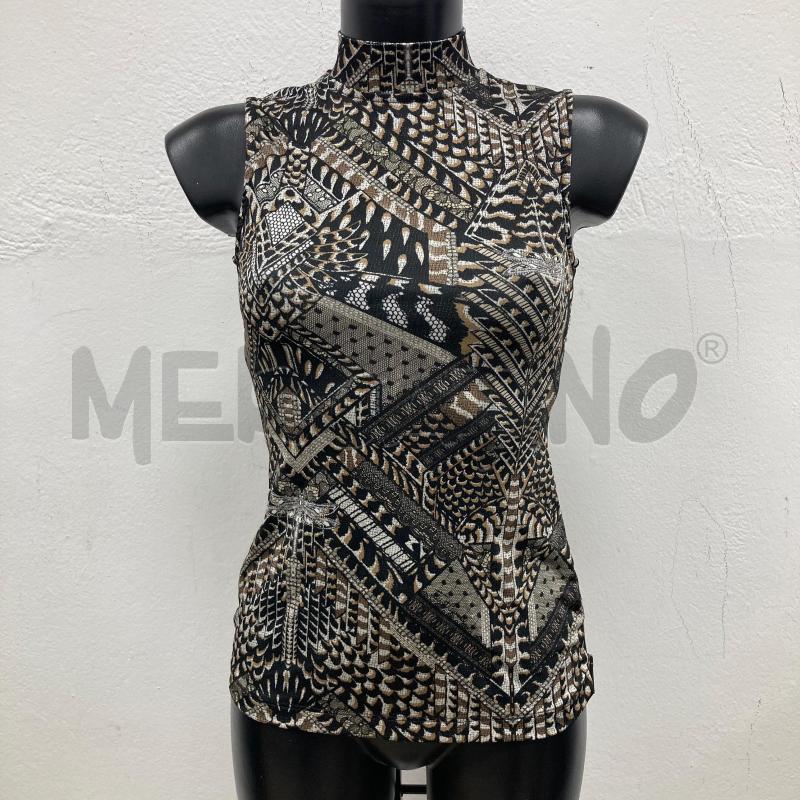 TOP JUST CAVALLI DISEGNO NERO BEIGE | Mercatino dell'Usato Gazzada schianno 1