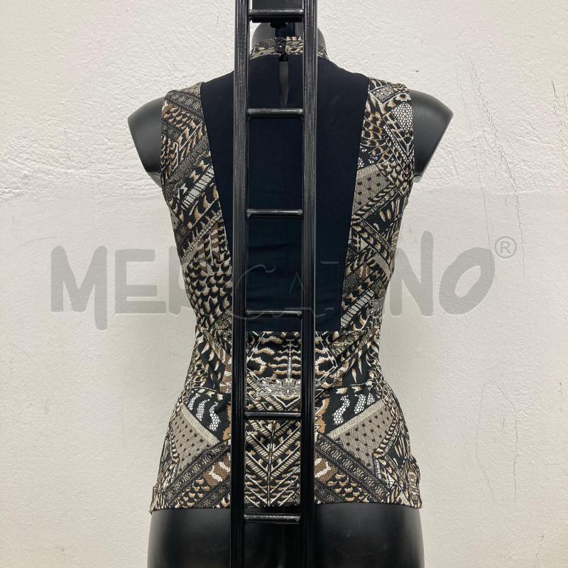 TOP JUST CAVALLI DISEGNO NERO BEIGE | Mercatino dell'Usato Gazzada schianno 3