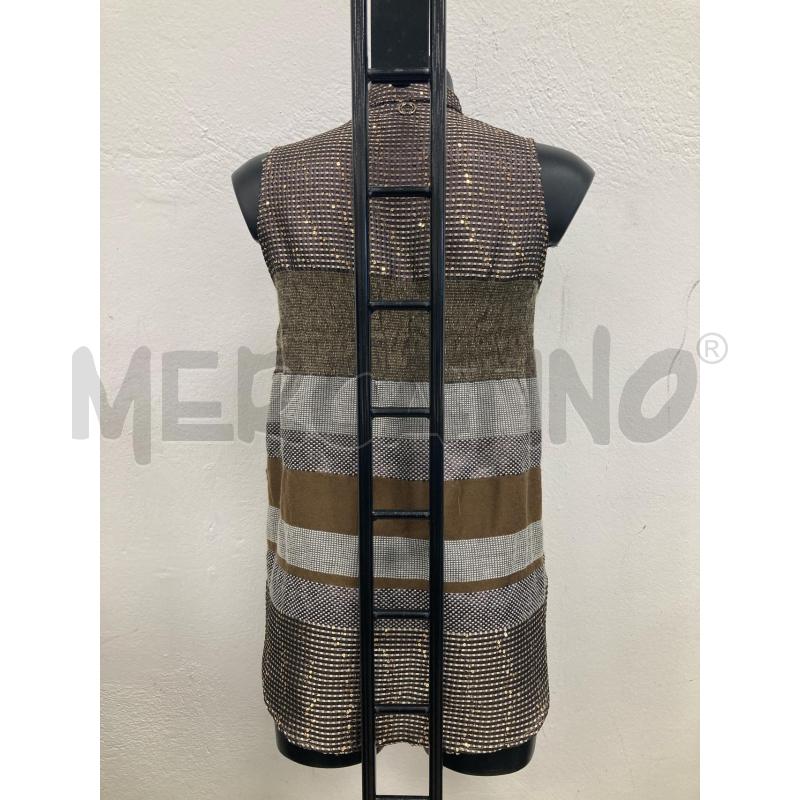 TOP MANILA GRACE MARRONE BEIGE PAILETTE ORO | Mercatino dell'Usato Gazzada schianno 2