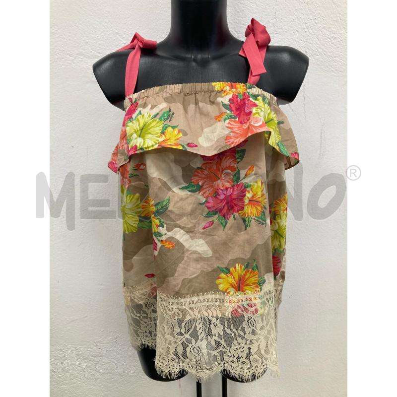 TOP MYTWIN BEIGE FIORATO | Mercatino dell'Usato Gazzada schianno 1