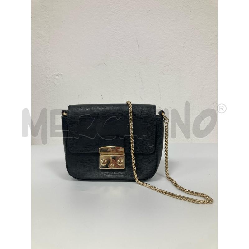 TRACOLLA DONNA FURLA PELLE NERA TRACOLLA DORATA | Mercatino dell'Usato Gazzada schianno 1
