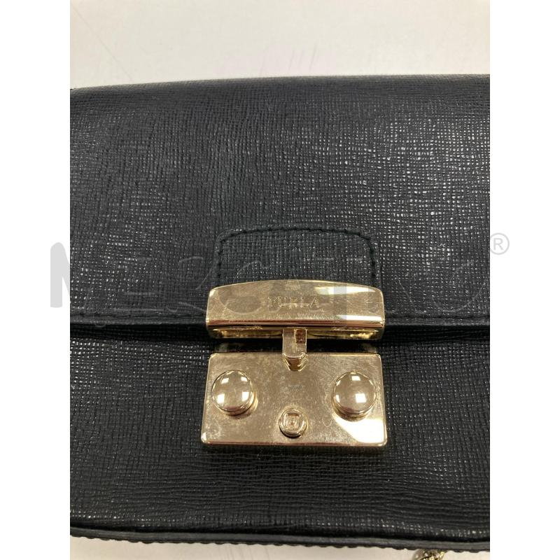 TRACOLLA DONNA FURLA PELLE NERA TRACOLLA DORATA | Mercatino dell'Usato Gazzada schianno 4