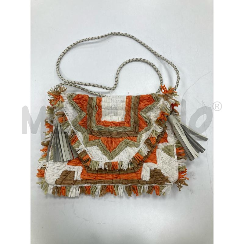 TRACOLLA DONNA PIATITNA BIANCA INTRECCIO CARTA ARANCIO BEIGE | Mercatino dell'Usato Gazzada schianno 1
