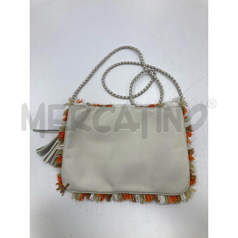 TRACOLLA DONNA PIATITNA BIANCA INTRECCIO CARTA ARANCIO BEIGE | Mercatino dell'Usato Gazzada schianno 2