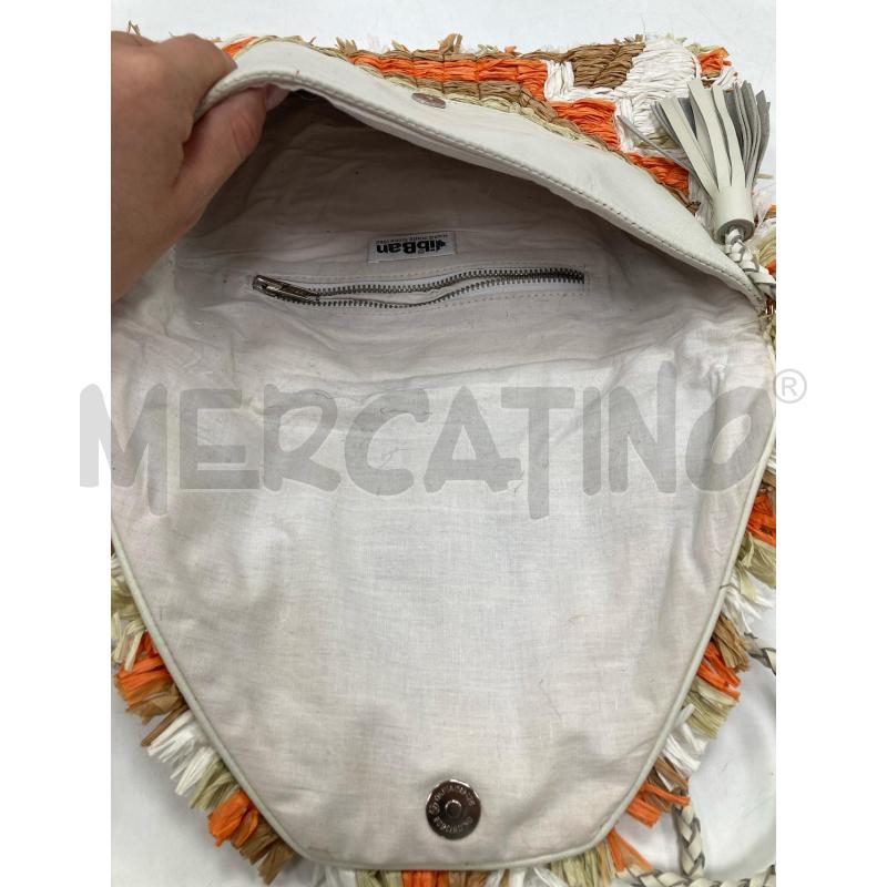 TRACOLLA DONNA PIATITNA BIANCA INTRECCIO CARTA ARANCIO BEIGE | Mercatino dell'Usato Gazzada schianno 3