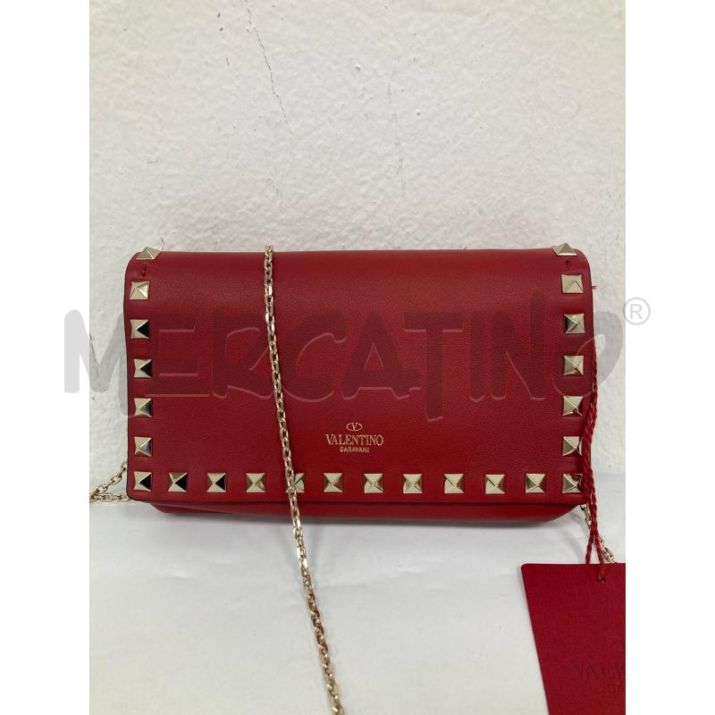 TRACOLLA DONNA VALENTINO PELLE ROSSA BORCHIE CARTELLINO | Mercatino dell'Usato Gazzada schianno 2