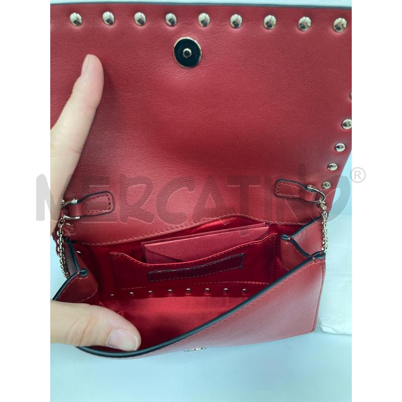 TRACOLLA DONNA VALENTINO PELLE ROSSA BORCHIE CARTELLINO | Mercatino dell'Usato Gazzada schianno 4