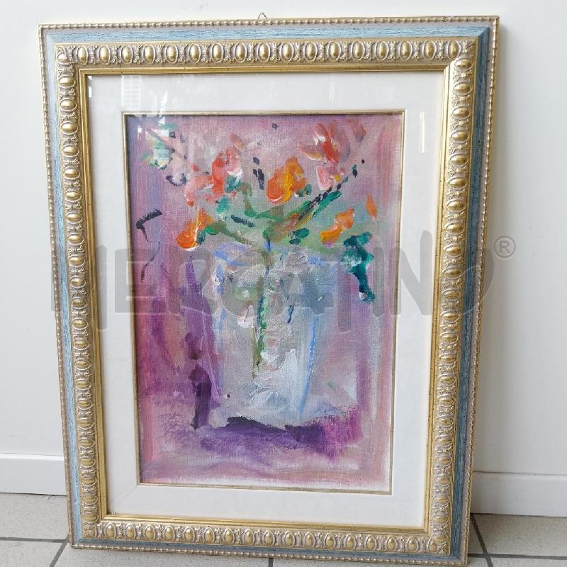 TRECCANI OLIO SU TELA VASO CON FIORI 35X50 | Mercatino dell'Usato Gazzada schianno 1