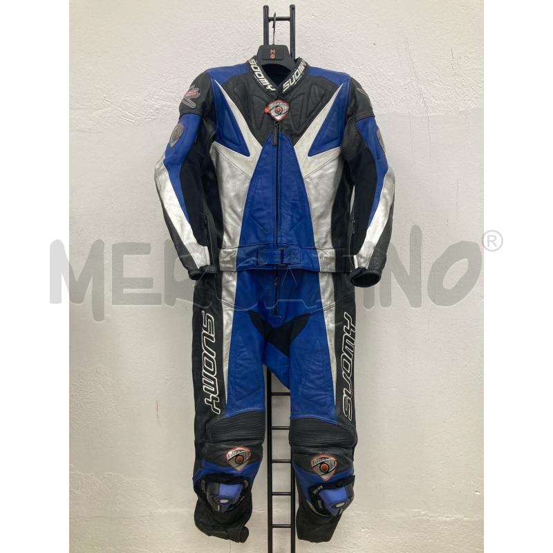 TUTA UOMO MOTO SUOMY NERA BLU PELLE | Mercatino dell'Usato Gazzada schianno 1