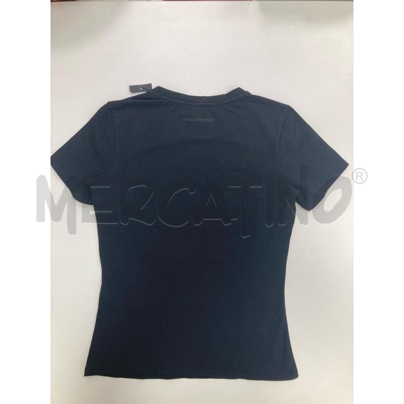 T SHIRT DONNA EMPORIO ARMANI NERA PAILLETTES ROSA CARTELLINO | Mercatino dell'Usato Gazzada schianno 2