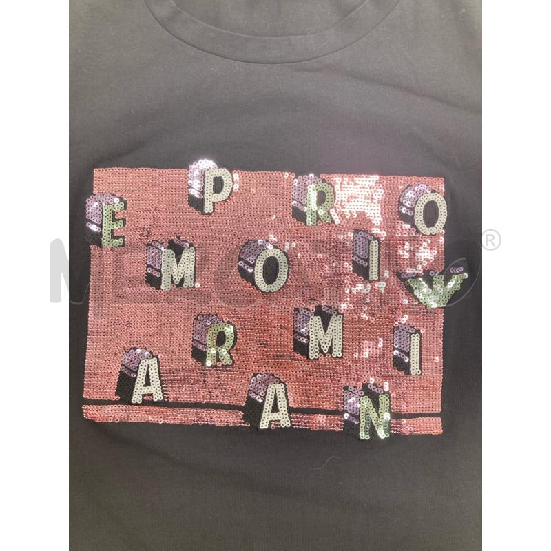 T SHIRT DONNA EMPORIO ARMANI NERA PAILLETTES ROSA CARTELLINO | Mercatino dell'Usato Gazzada schianno 3