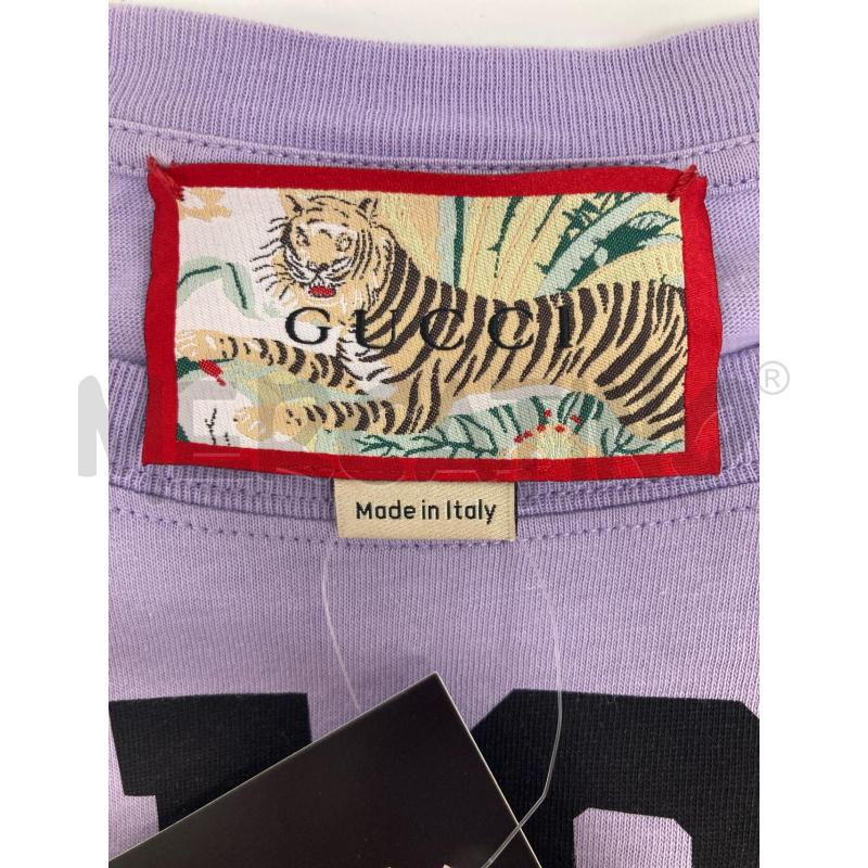T SHIRT DONNA GUCCI LILLA SCRITTA NERA | Mercatino dell'Usato Gazzada schianno 3