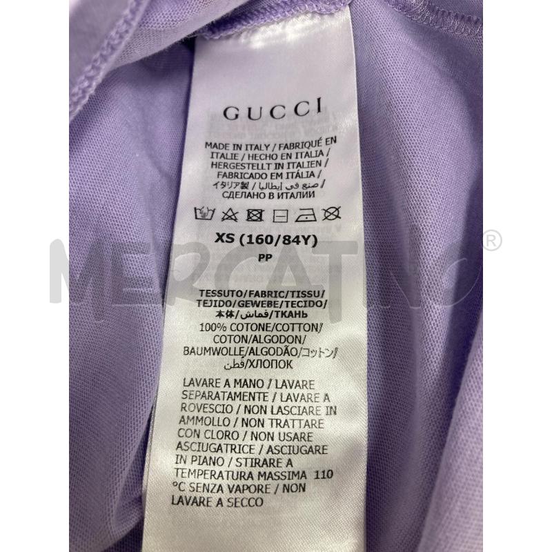 T SHIRT DONNA GUCCI LILLA SCRITTA NERA | Mercatino dell'Usato Gazzada schianno 4