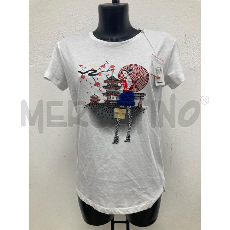 T SHIRT DONNA PATRIZIA PEPE BIANCA TOKYO | Mercatino dell'Usato Gazzada schianno 1