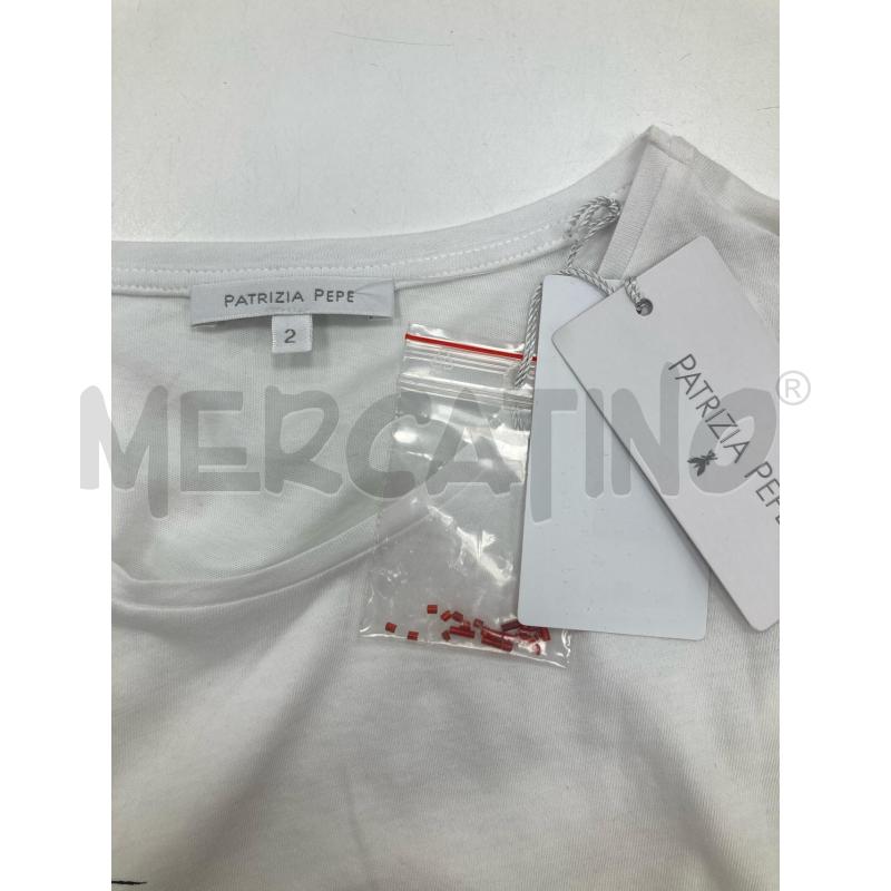 T SHIRT DONNA PATRIZIA PEPE BIANCA TOKYO | Mercatino dell'Usato Gazzada schianno 3