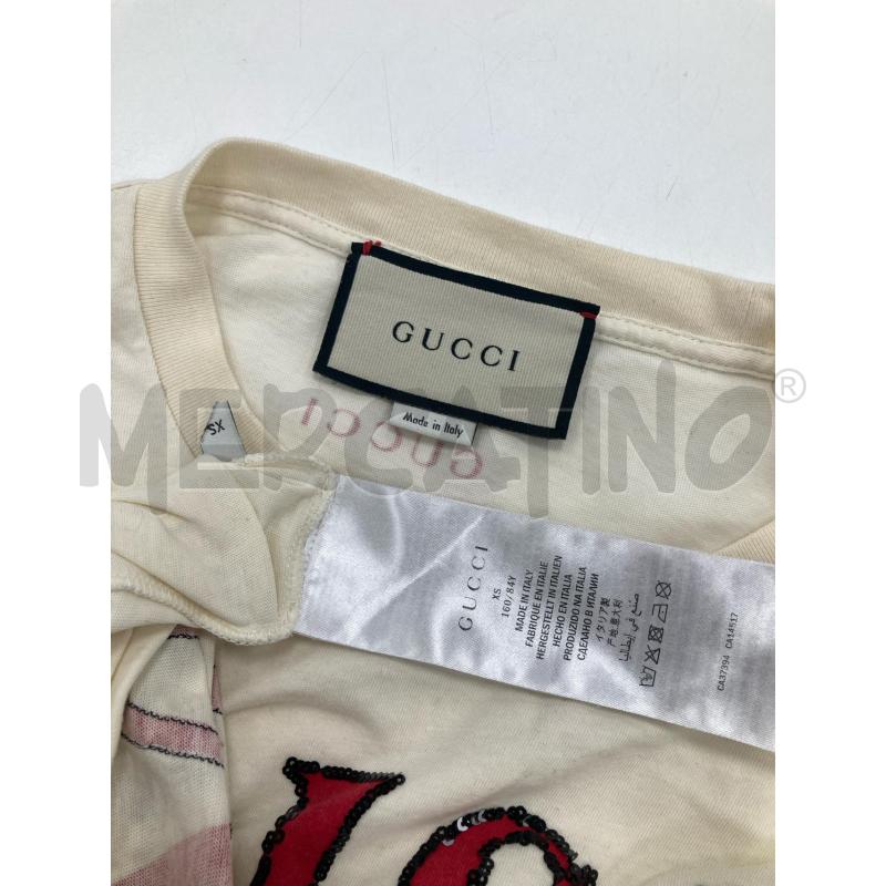 T SHIRT GUCCI BIANCA PAIETTES  | Mercatino dell'Usato Gazzada schianno 3