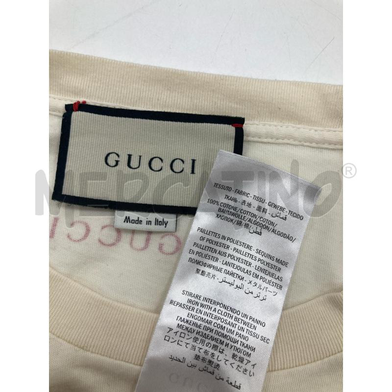 T SHIRT GUCCI BIANCA PAIETTES  | Mercatino dell'Usato Gazzada schianno 4