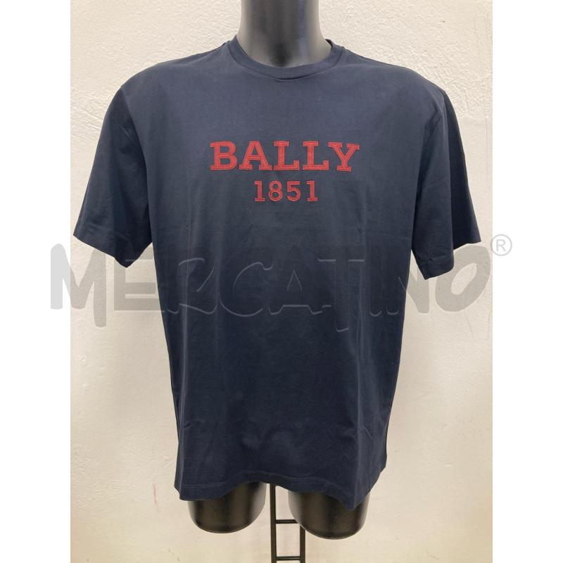 T SHIRT UOMO BALLY BLU SCRITTA BORDEAUX | Mercatino dell'Usato Gazzada schianno 1