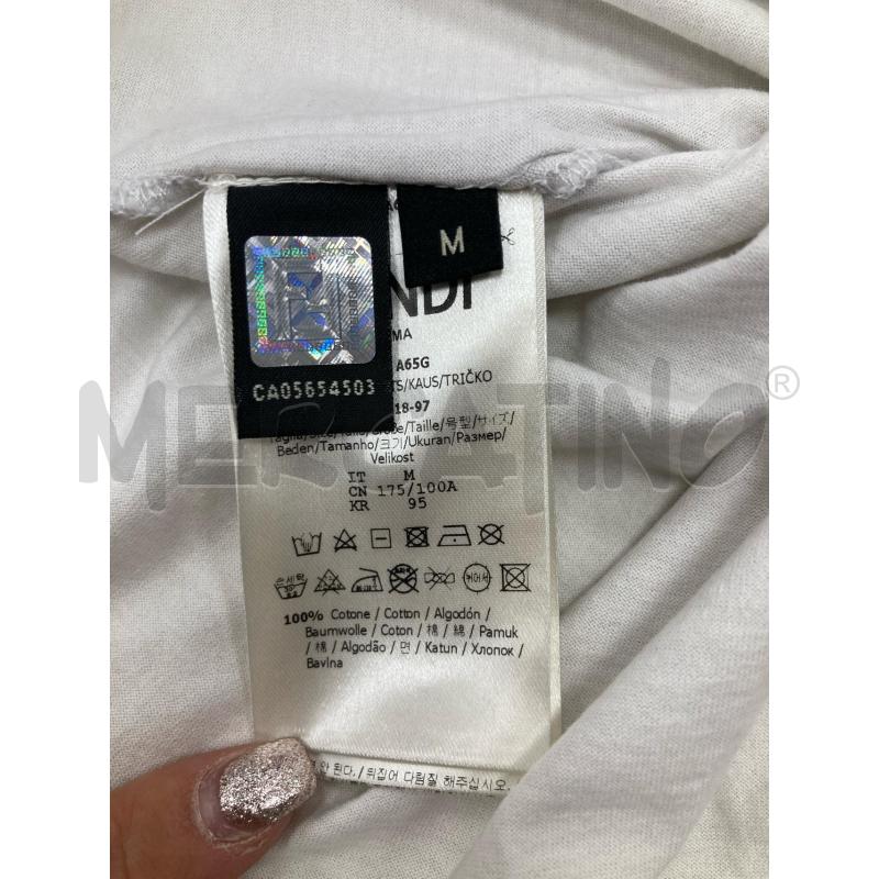 T SHIRT UOMO FENDI AZZURRA BIANCA RIGA ROSSA | Mercatino dell'Usato Gazzada schianno 4