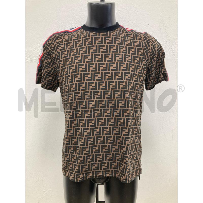 T SHIRT UOMO FENDI LOGO MARRONE   | Mercatino dell'Usato Gazzada schianno 1